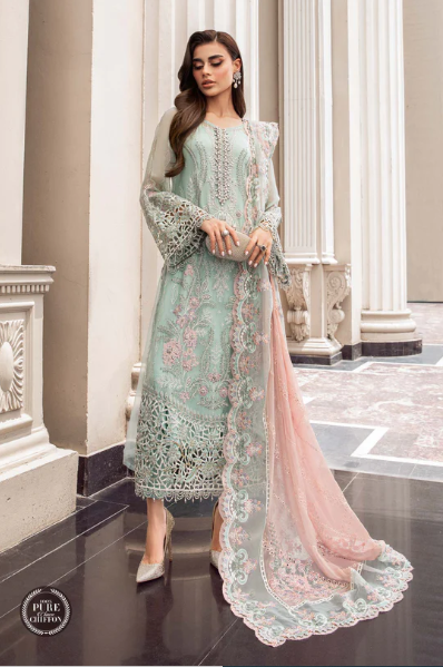 MARIA. B. Unstitched Chiffon | MPC-23-104 MINT GREEN