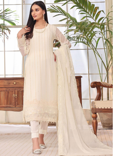 Zenia By Fine Tex Embroidered Chiffon Suits Unstitched 4 Piece FNT23ZC ZC-03 - Festive Collection