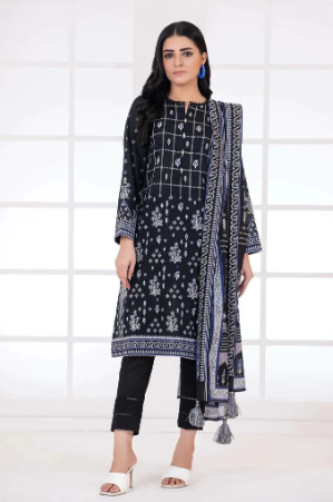 LAKHANY Monochrome Embroidered Lawn