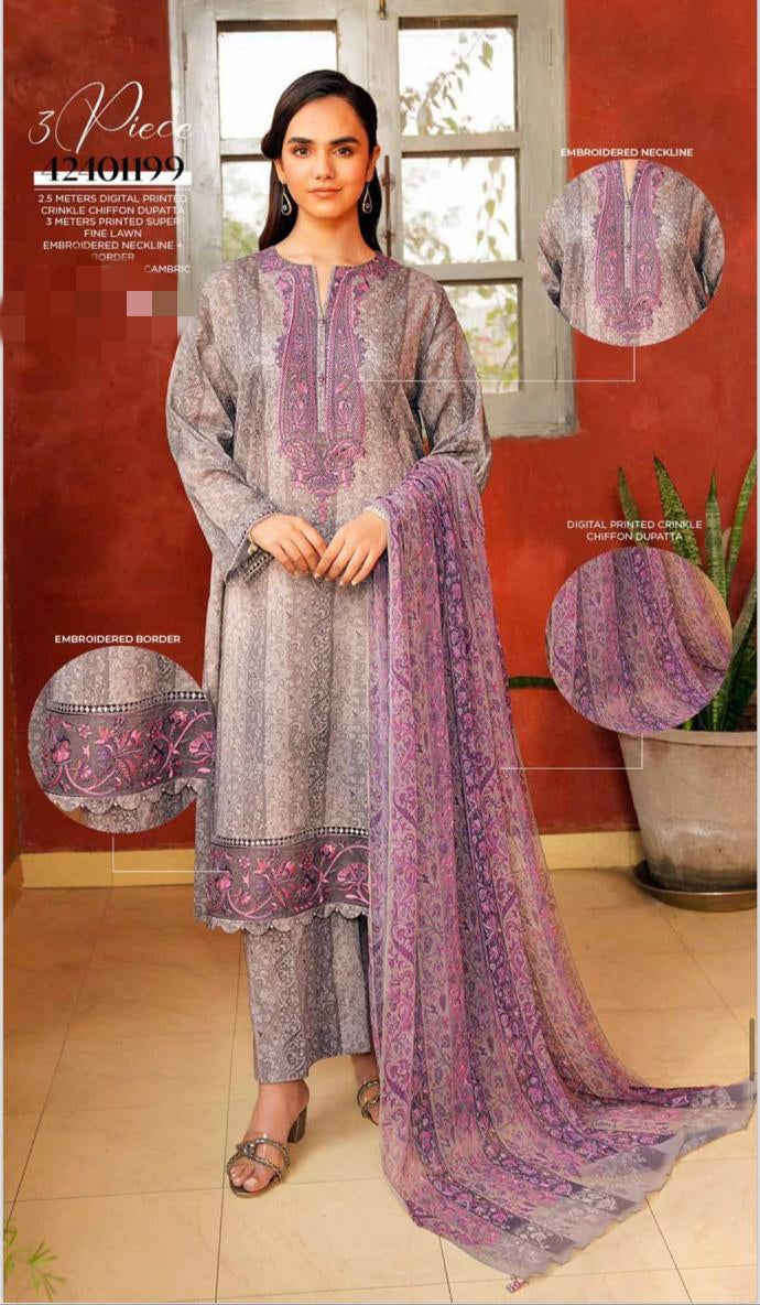 NISHAT EMBROIDERED LAWN