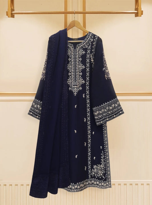 AGHA NOOR 3 PIECE - EMBROIDERED CHIFFON SUIT S108824