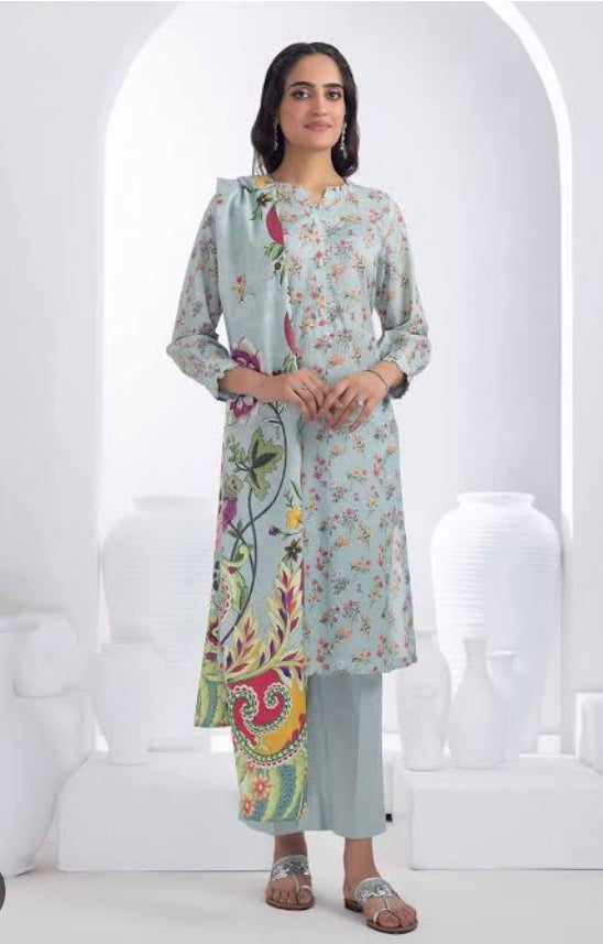 GUL AHMED 3PC Lawn Unstitched Digital Printed Suit CLP-32167B