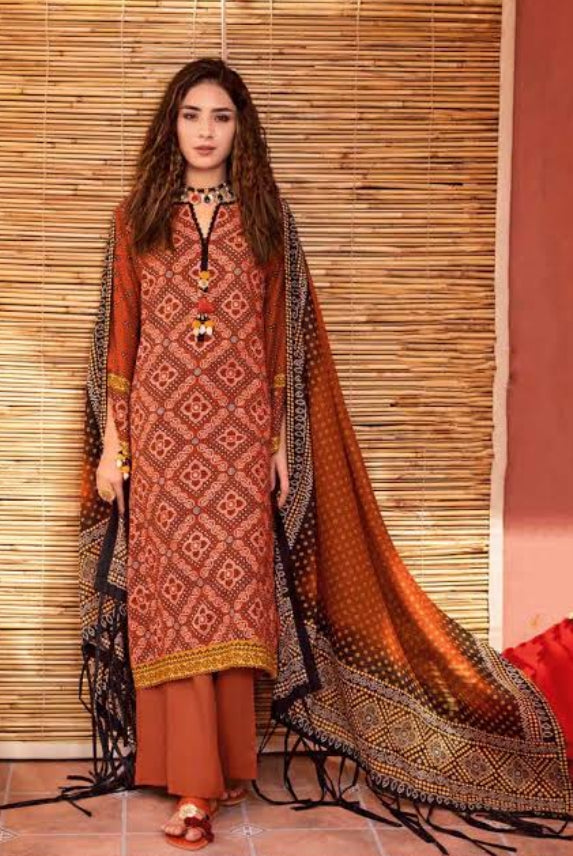 GUL AHMED 3PC Lawn Unstitched Digital Printed Suit