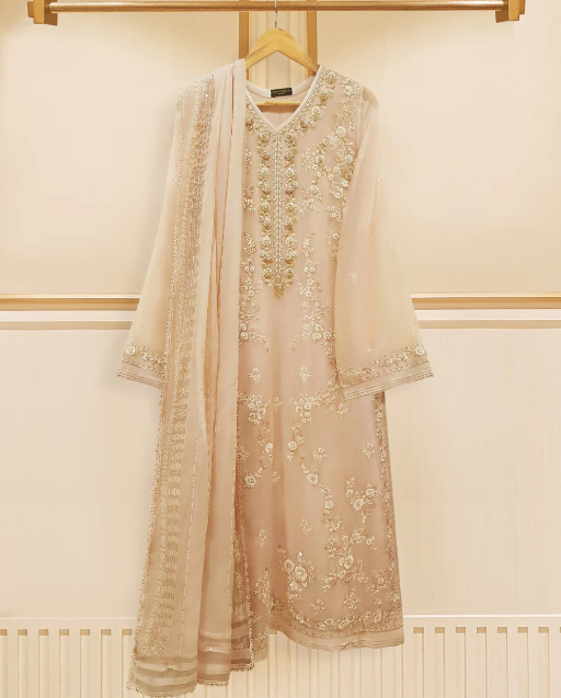 AGHA NOOR 3 PIECE - EMBROIDERED CHIFFON SUIT S108612