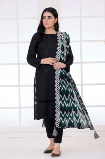 LAKHANY Monochrome Embroidered Lawn