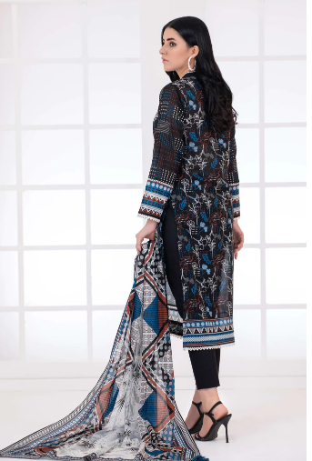 LAKHANY Monochrome Printed Lawn