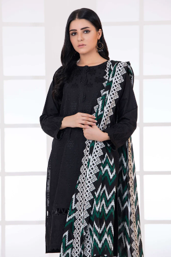 LAKHANY Monochrome Embroidered Lawn