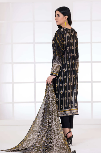 LAKHANY Monochrome Printed Lawn