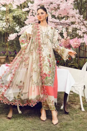 MARIA. B. 3 Piece Unstitched Embroidered Lawn Suit | MPT-2605-A