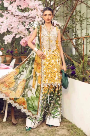 MARIA. B. 3 Piece Unstitched Embroidered Lawn Suit | MPT-2606-A