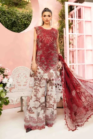 MARIA. B. 3 Piece Unstitched Embroidered Lawn Suit | MPT-2608-A