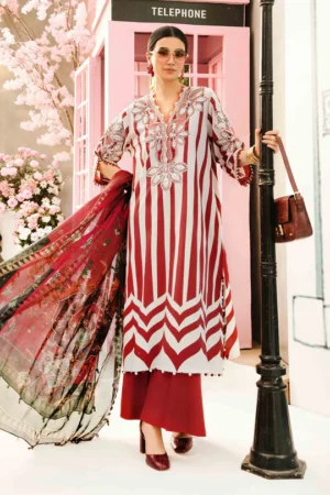 MARIA. B. 3 Piece Unstitched Embroidered Lawn Suit | MPT-2609-A