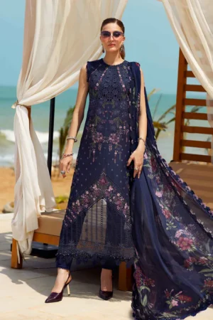MARIA. B. 3 Piece Unstitched Embroidered Lawn Suit | EID LAWN-25-10
