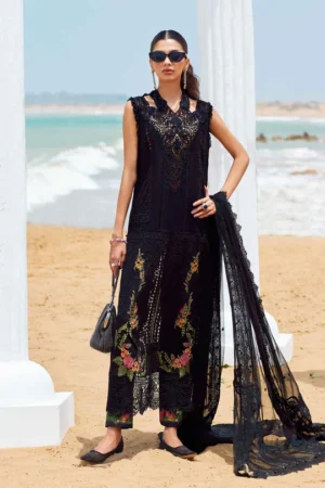 MARIA. B. 3 Piece Unstitched Embroidered Lawn Suit | EID LAWN-25-01