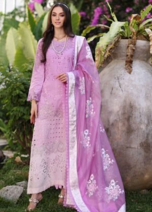 NOOR BY SADIA ASAD Luxury Chikankari Lawn Unstitched 3Pc Suit D-09A