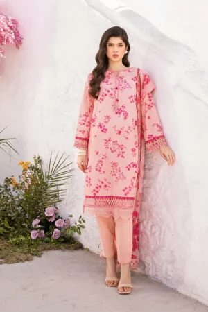 MARIA. B. M.Basics Embroidered Lawn Unstitched 3Pc Suit MB-CUS25-709A