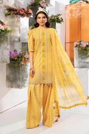 MARIA. B. M.Basics Embroidered Lawn Unstitched 3Pc Suit MB-CUS25-711A