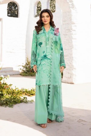 MARIA. B. M.Basics Embroidered Lawn Unstitched 3Pc Suit MB-CUS25-713A