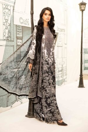 MARIA. B. 3 Piece Unstitched Embroidered Lawn Suit | MPT-2608-B