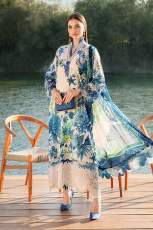 MARIA. B. 3 Piece Unstitched Printed Lawn Suit | MPT-25010-B
