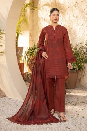 MARIA. B. 3 Pc Unstitched Printed Lawn Suit | MB-ELHV1-12