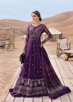 MARIA. B. 3 Piece Unstitched Embroidered net Suit D-7B