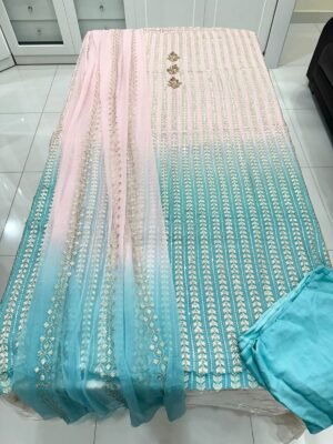BRANDS GALLERIA 3-PIECE CHIFFON UNSTITCDHED DRESS
