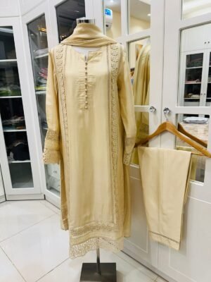 BRANDS GALLERIA 3-PIECE STITCHED TUSSEL SILK DRESS