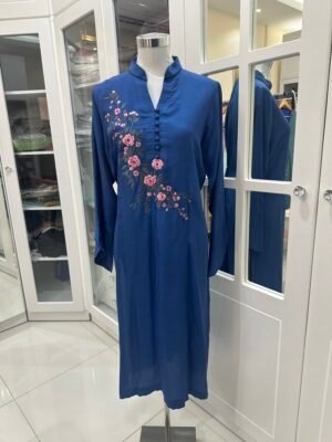 Embroidered dark blue kurti