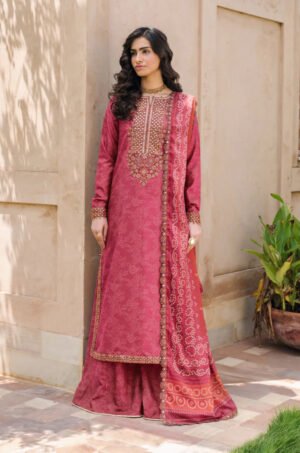 IZNIK - Embroidered chiffon pink