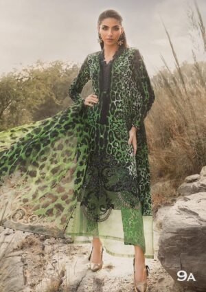 MARIA B. 3 Piece Unstitched Printed Linen Suit | MPT-2409-A
