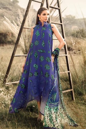 MARIA B 3 Piece Unstitched Printed Linen Suit | MPT-2410-A