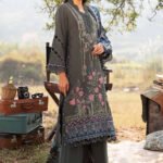 MARIA B 3 Piece Unstitched Printed Linen Suit front view