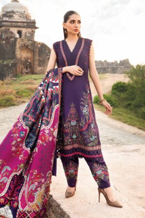 MARIA. B. 3 Piece Unstitched Printed Linen Suit | MPT-2402-A