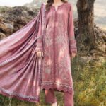 MARIA B 3 Piece Unstitched Printed Linen Suit | MPT-2404-A MARIA B 3 Piece Unstitched Printed Linen Suit front view