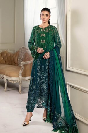 MARIA. B. 3 Piece Unstitched Embroidered Chiffon Suit | MPC-25-106