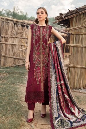 MARIA B 3 Piece Unstitched Printed Linen Suit