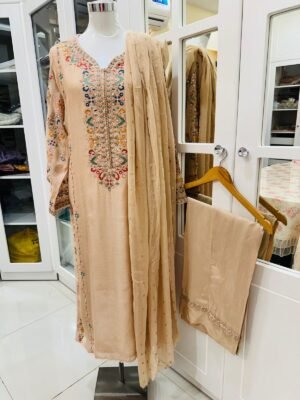 AGHA NOOR 3-PIECE EMBROIDERED COTTON NET STITCHED COLLECTION