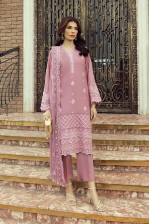 LAKHANY 03 Piece Unstitched Embroidered with Dyed Embroidered chiffon dupatta
