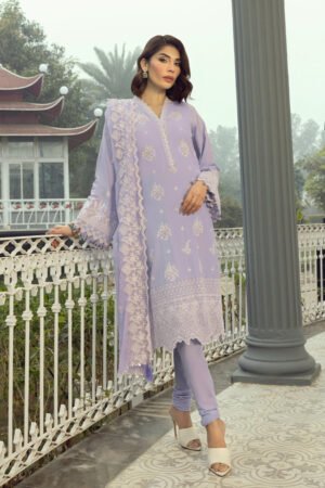LAKHANY 03 Piece Unstitched Embroidered with Dyed Embroidered chiffon dupatta