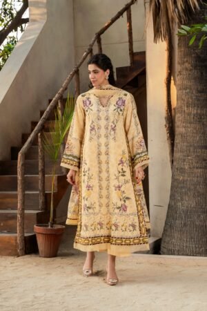 FIRDOS Printed - Lawn - 3pc - D138 - SOLEII