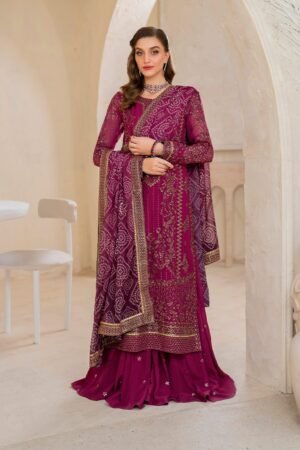 IZNIK CC-45 Embroidered Chiffon