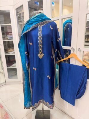 BRANDS GALLERIA EXCLUSIVE THREE PIECE PURE SHISHA SILK STITCHED DRESS