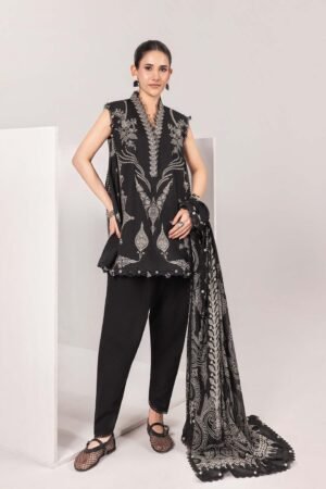 MARIA. B. MBASIC 3 Pc Unstitched Embroidered Lawn Suit 03B