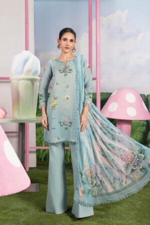 MARIA. B. MBASIC 3 Pc Unstitched Embroidered Lawn Suit 08B