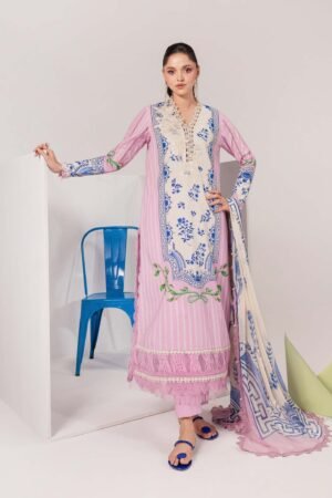 MARIA. B. MBASIC 3 Pc Unstitched Embroidered Lawn Suit 09B