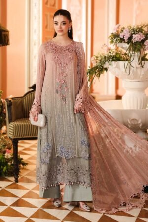 MARIA. B. 3 Piece Unstitched Embroidered Chiffon Suit