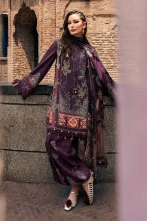 MARIA. B. 3 Piece Unstitched Embroidered Cambric Suit-2B