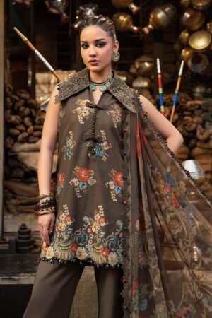 MARIA. B. 3 Piece Unstitched Embroidered Cambric Suit-3B