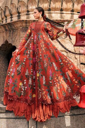 MARIA. B. 3 Piece Unstitched Embroidered Cambric Suit-6B